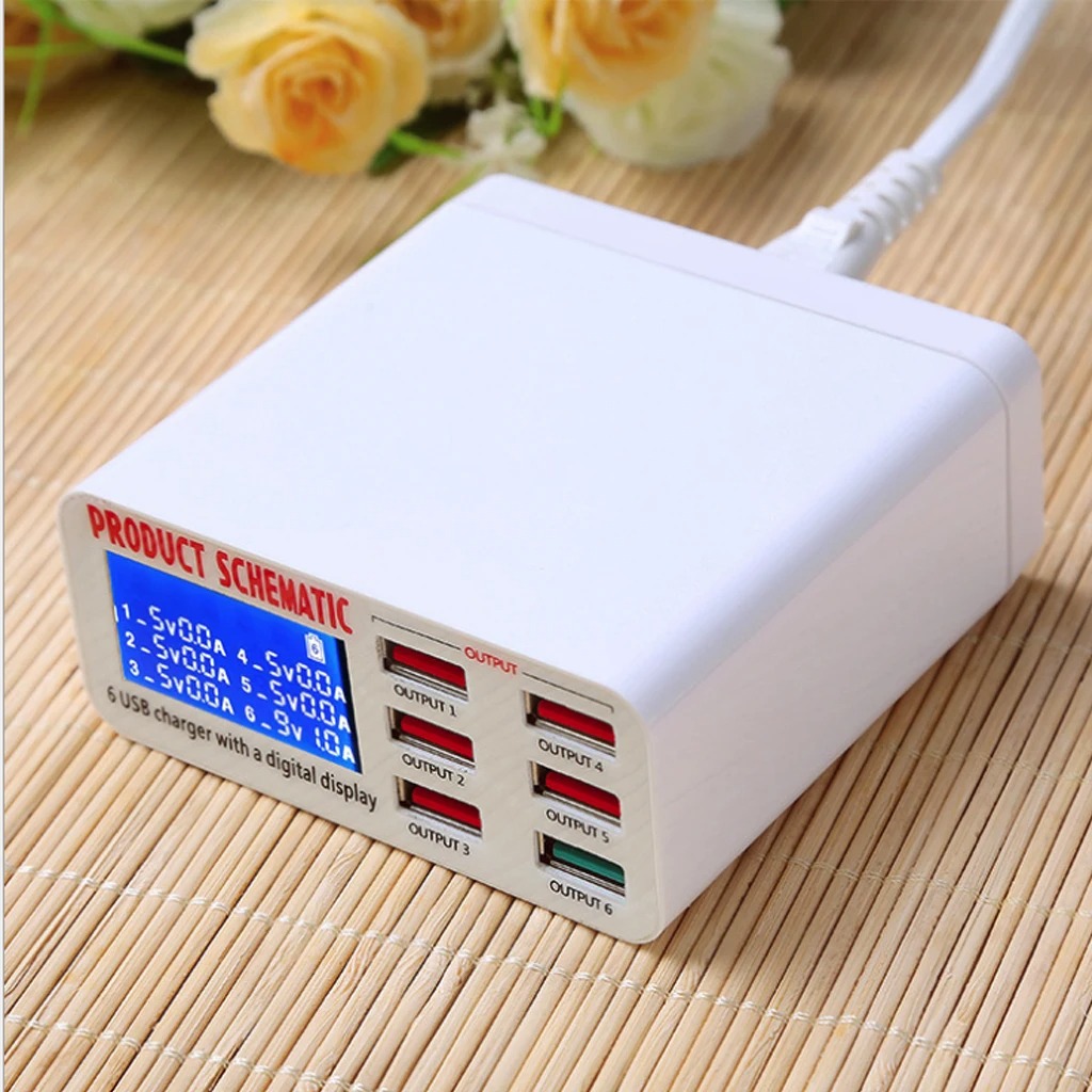 CARGADOR USB DE 6 PUERTOS SS-304D